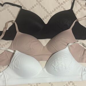 Soma Black, Tan, and White Bra Trio